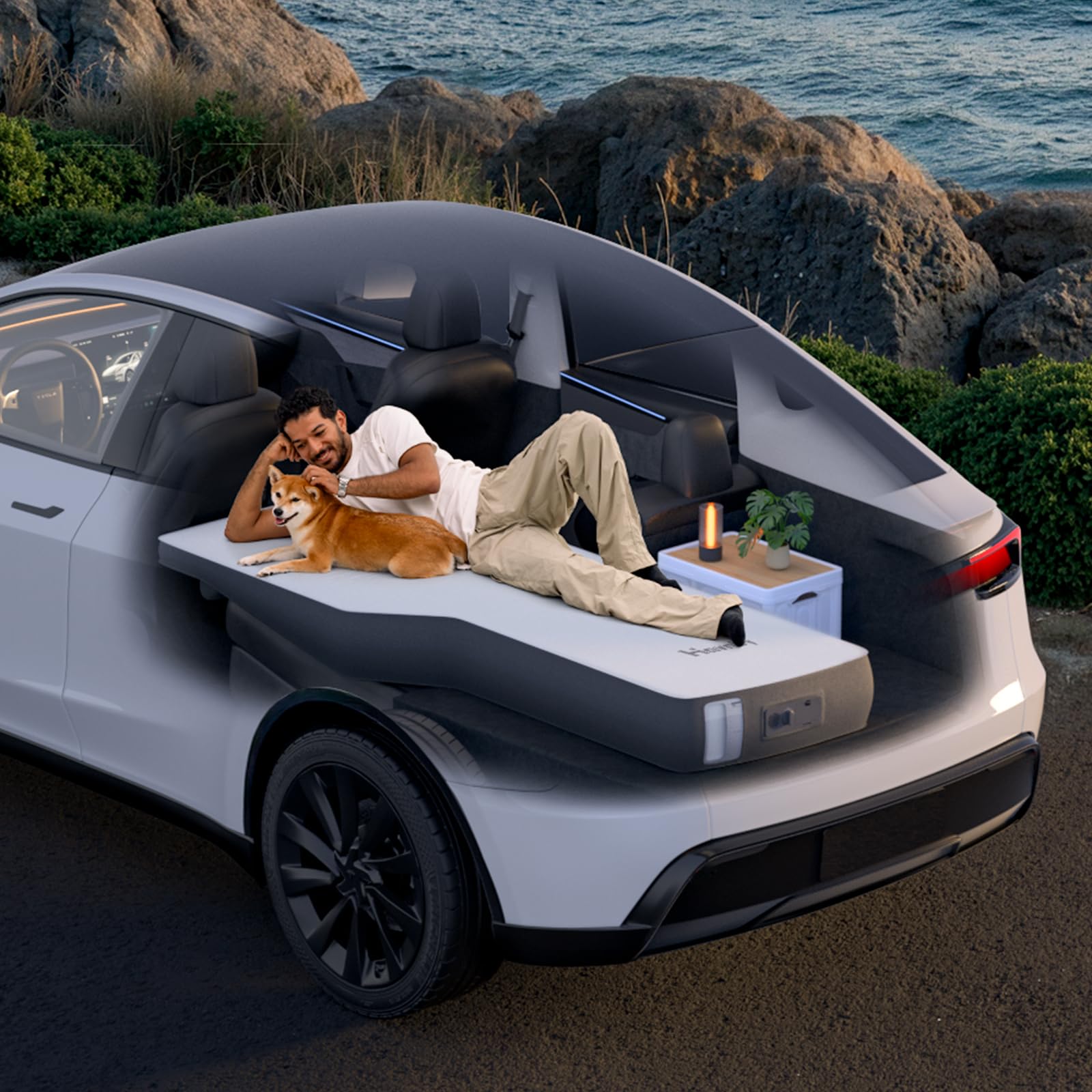 Havnby Tesla Model Y用 エア＋フォーム マットレス Amazon.com: Havnby FlatCore Backseat Solo Mattress for Tesla Model